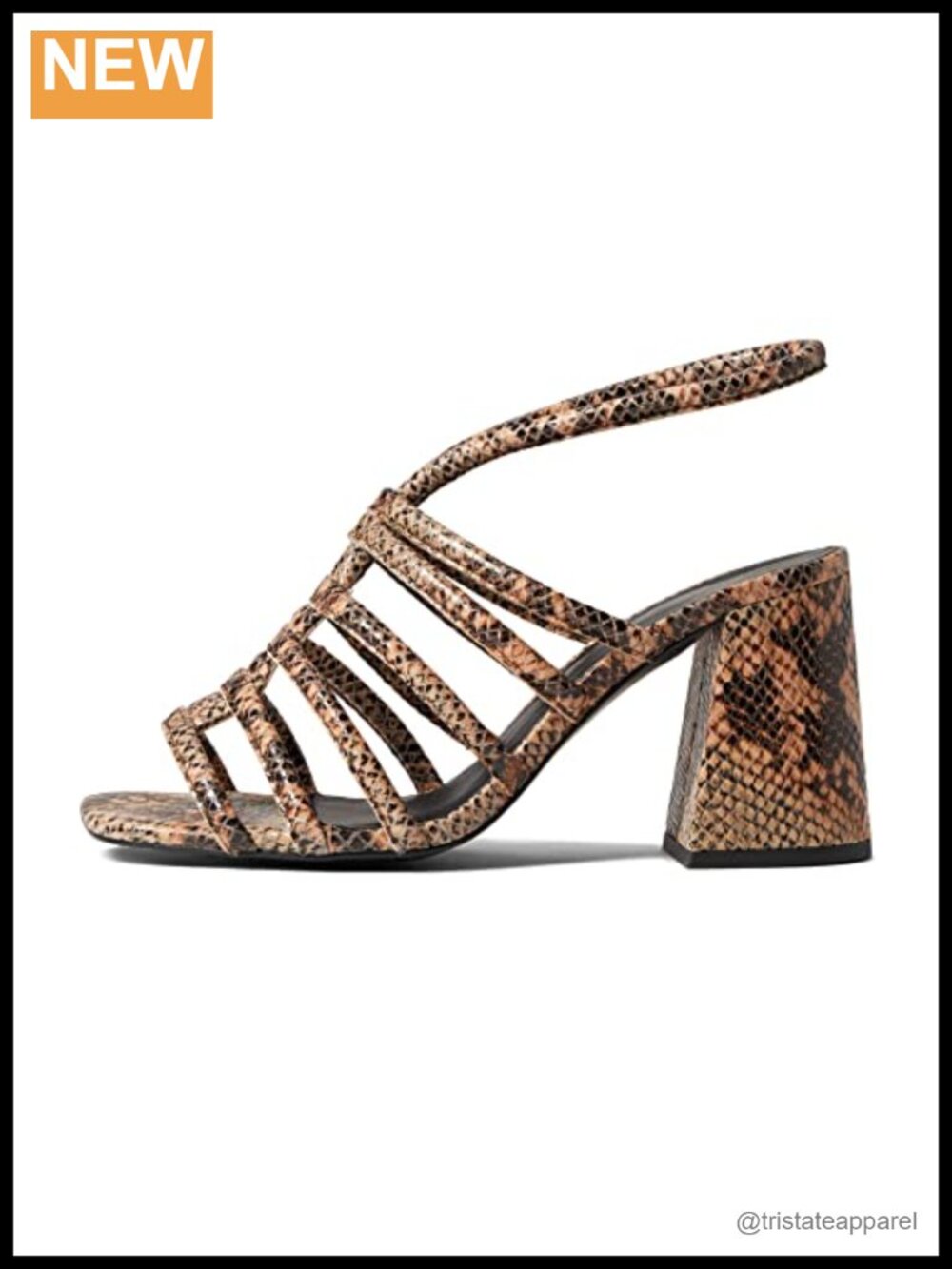 Colette Cinched Slingback Heel Open Toe 3.5 Inch Buckle Leather